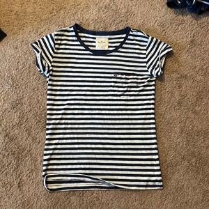 Blue and white stripped short sleeve